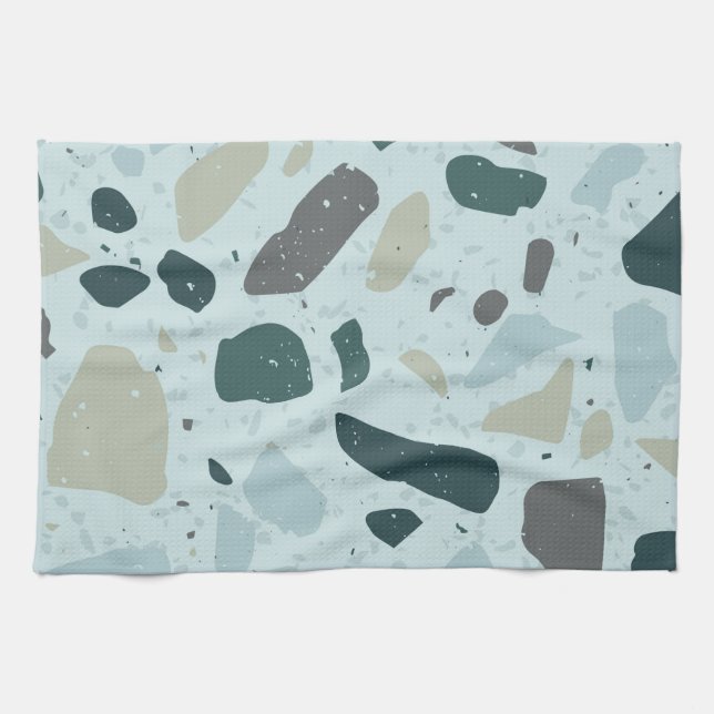 Toalla de cocina Aqua Blue Blob (Horizontal)