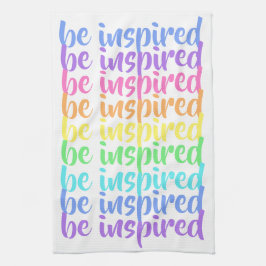 Toalla de cocina arcoiris "Be Inspired"