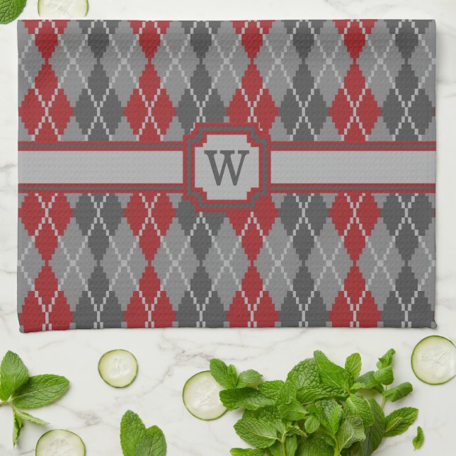 Toalla de cocina Argyle Cenizas y Brasas (Doblado)