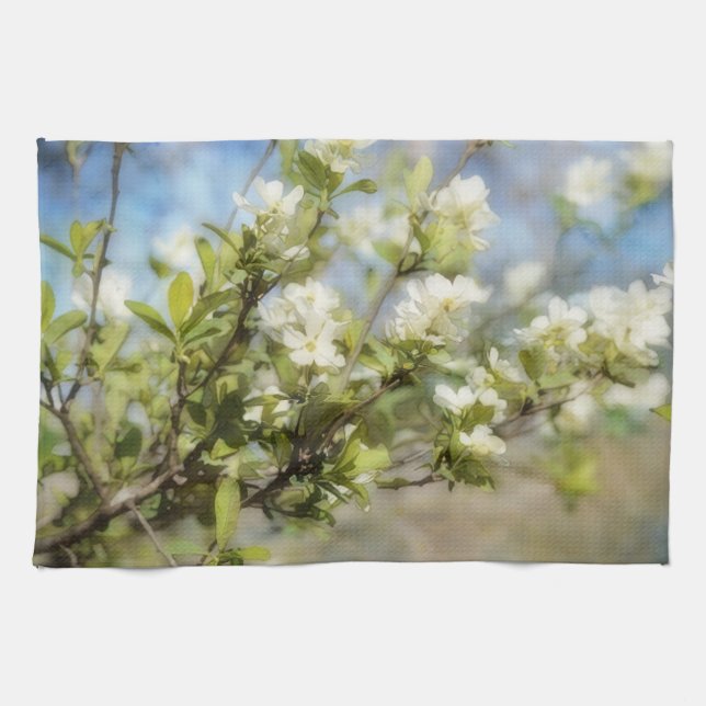 Toalla de cocina artística de flores de primavera  (Horizontal)