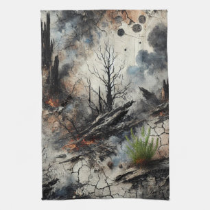 Toalla de cocina artística para después de incendi