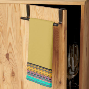 Toalla de cocina azteca de rayas