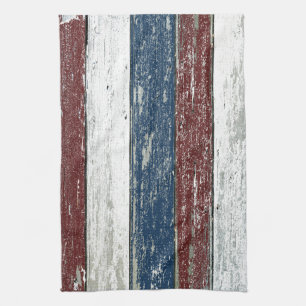 Toalla de cocina azul blanca roja del Driftwood