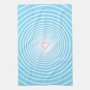 Toalla de cocina azul cielo a rayas blancas con co