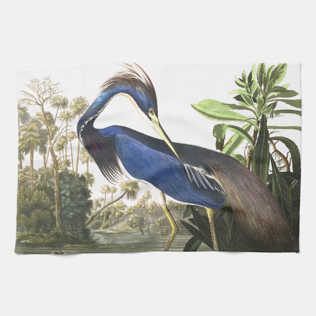 Toalla de cocina azul de la fauna del pájaro de la (Horizontal)