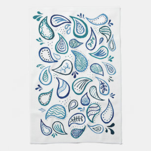 Toalla de cocina azul de Paisley