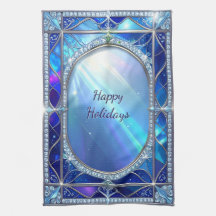 Toalla de cocina azul decorativa