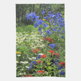 Toalla de cocina azul del Delphinium del jardín