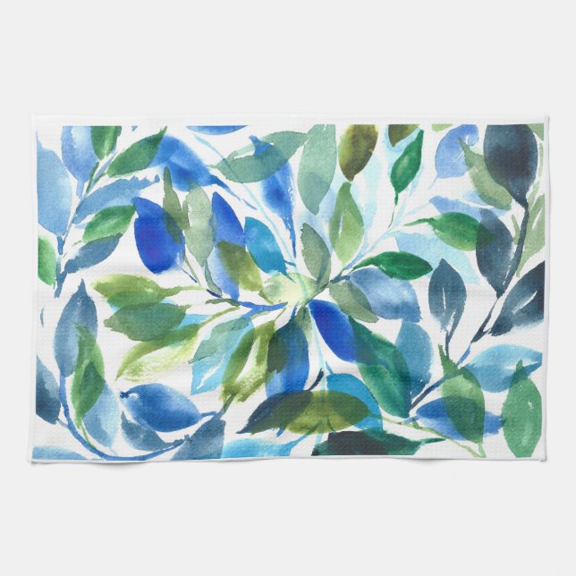 Toalla de cocina azul Foliage (Horizontal)