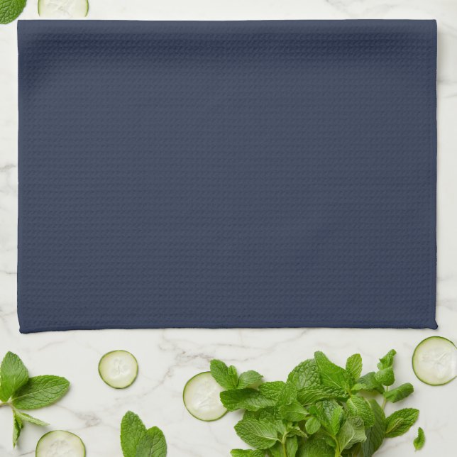 Toalla de cocina azul medianoche oscuro (Doblado)