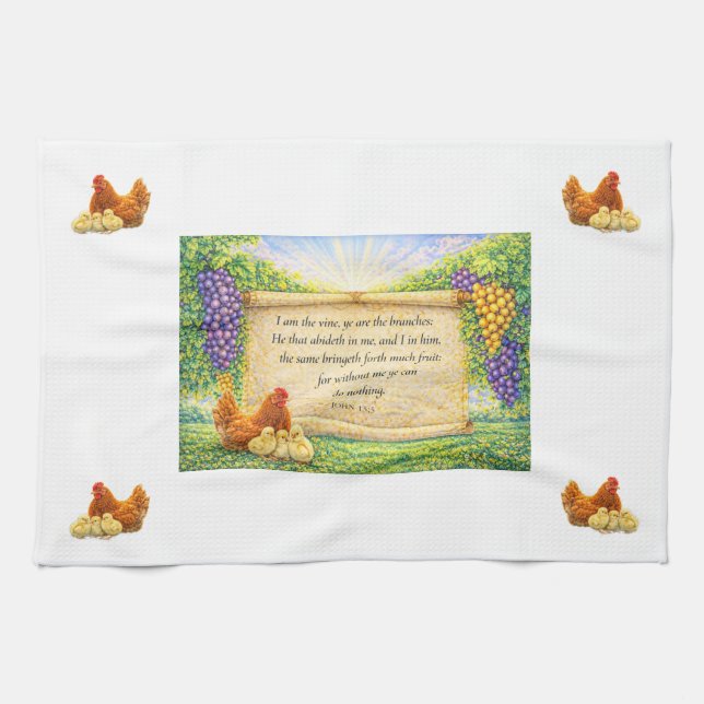 Toalla de cocina blanca cristiana (Horizontal)