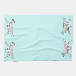 Toalla de cocina blanca de plata del husky