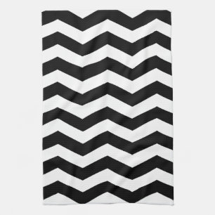 Toalla de cocina blanco y negro de Chevron