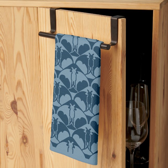 Toalla de cocina Blue Batty (Pliegue de tercios)