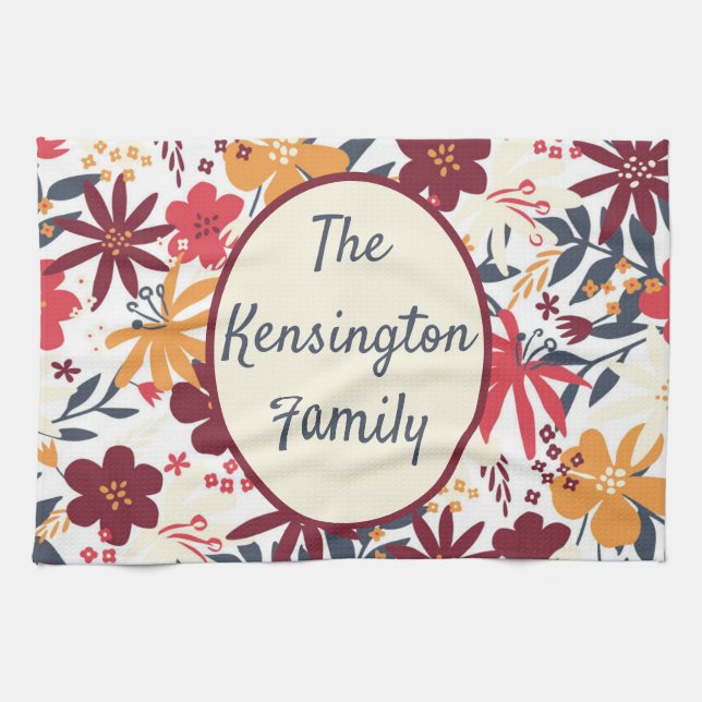 Toalla de cocina bohemia personalizada (Horizontal)