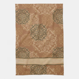 Toalla de cocina Boho Dark Rust Mandalas
