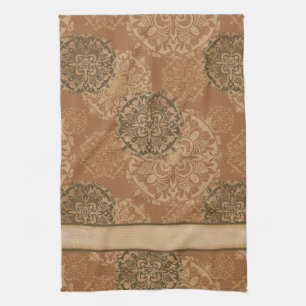 Toalla de cocina Boho Dark Rust Mandalas