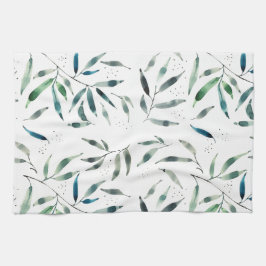 toalla de cocina botánica de la acuarela