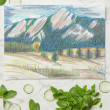 Toalla de cocina Boulder Flatirons Verano a Otoño