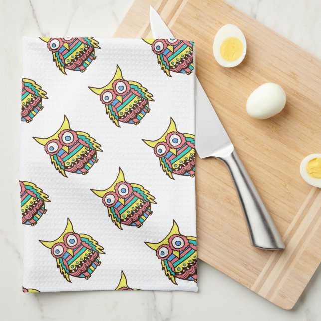 Toalla de cocina Bright Owl (Doblado Cuarto)