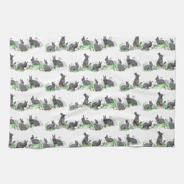 Toalla de cocina Bunny Meadow (elija color) (Horizontal)