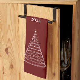Toalla de cocina burgundy de Navidades personaliza