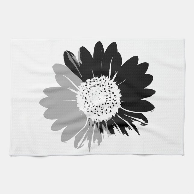 Toalla de cocina BW de girasol (Horizontal)
