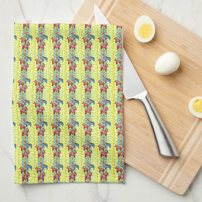 Toalla de cocina Caballo de Dala (Doblado Cuarto)