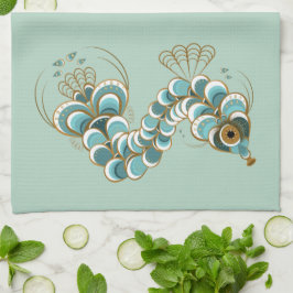 Toalla de cocina Caballo de mar pavo real Quimera