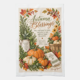 Toalla de cocina Calabazas y hierbas Bendiciones d