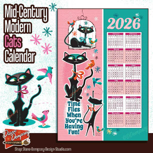 Toalla de cocina calendario de gatos de mediados d