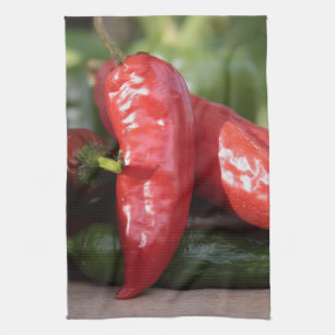Toalla de cocina candente de la pimienta de chile