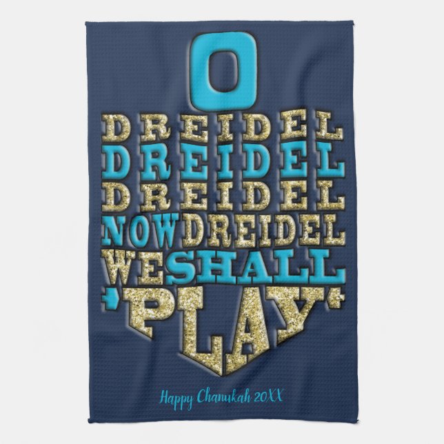 Toalla de Cocina "Chanukah/O Dreidel Dreidel..." (Vertical)