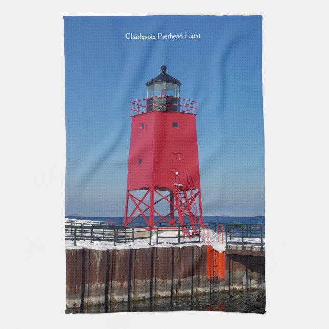 Toalla de cocina Charlevoix Pierhead Light (Vertical)