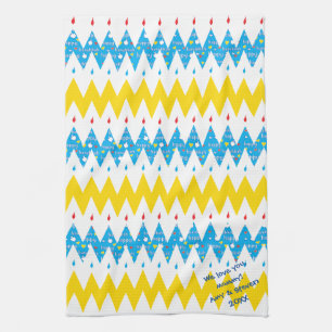 Toalla de cocina "Chevron/Hanukkah Happy"