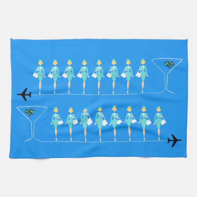 Toalla de cocina clásica del operador de vuelo (Horizontal)