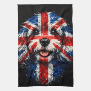 Toalla de cocina Cockapoo Union Jack perro británi