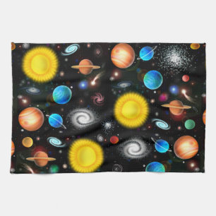 Toalla de cocina colorida del espacio de la