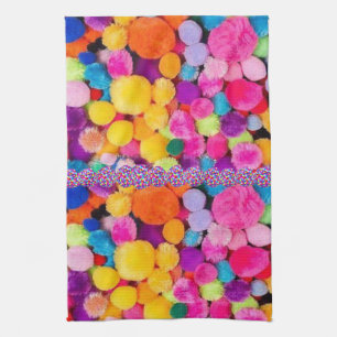 Toalla de cocina colorida Pom Poms