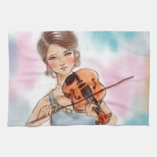 Toalla de cocina colorida - Violín
