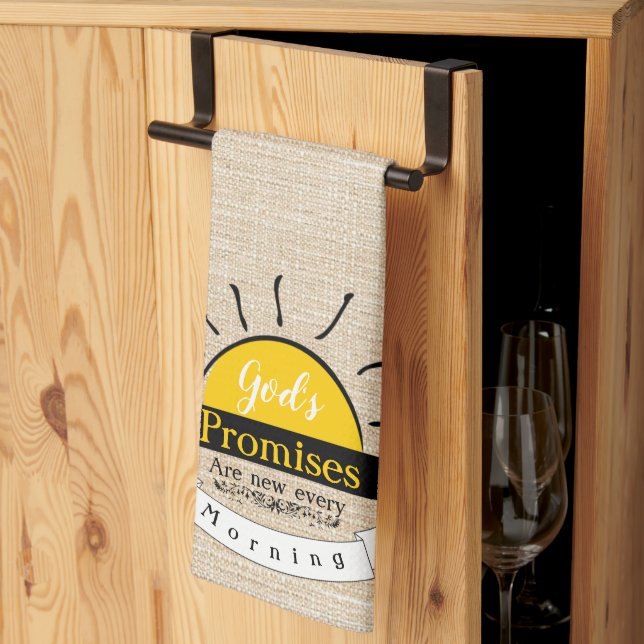 Toalla de cocina con aspecto de lino Promises (Pliegue de tercios)