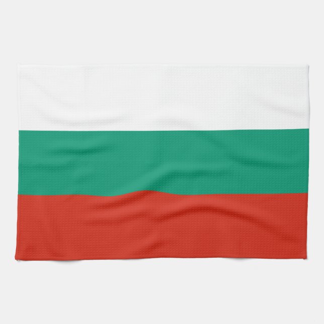 Toalla de cocina con bandera búlgara patriótica (Horizontal)
