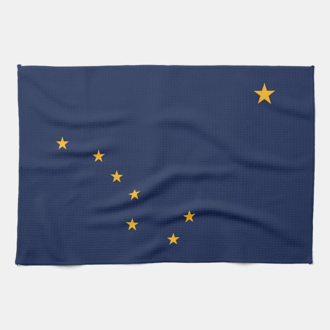 Toalla de cocina con bandera de Alaska, EE.UU. (Horizontal)