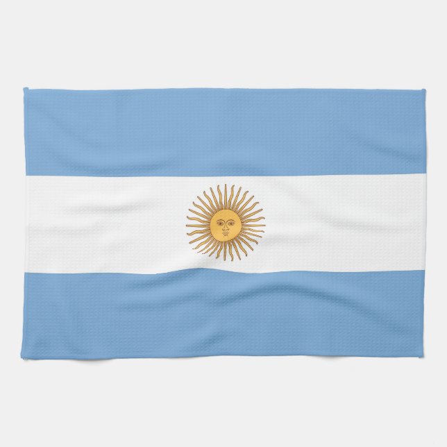 Toalla de cocina con bandera de Argentina (Horizontal)