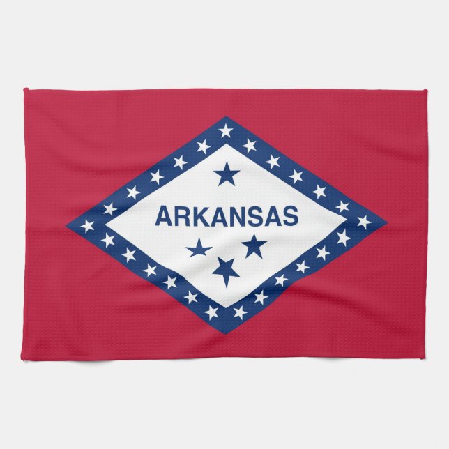 Toalla de cocina con bandera de Arkansas, EE.UU. (Horizontal)