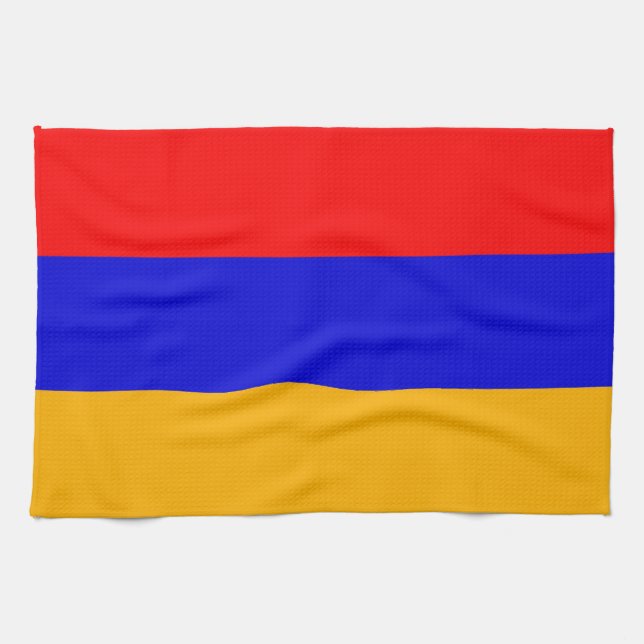 Toalla de cocina con bandera de Armenia (Horizontal)