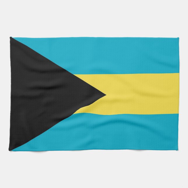 Toalla de cocina con bandera de Bahamas (Horizontal)