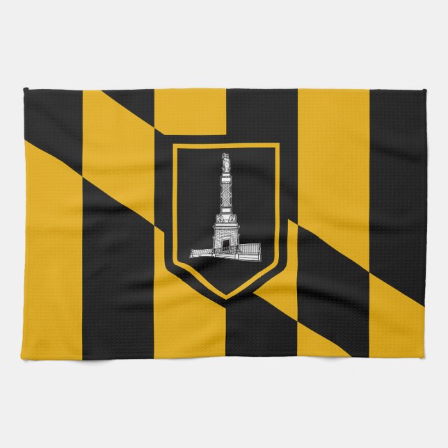 Toalla de cocina con bandera de Baltimore City, EE (Horizontal)