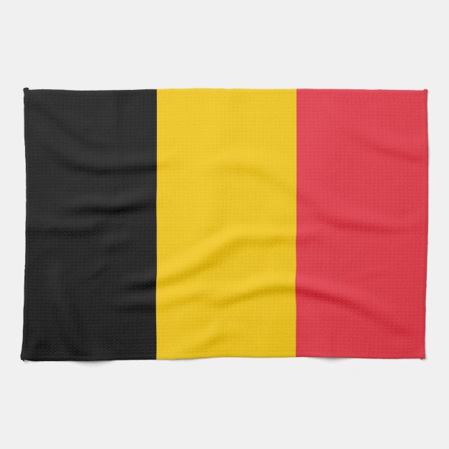 Toalla de cocina con bandera de Bélgica (Horizontal)