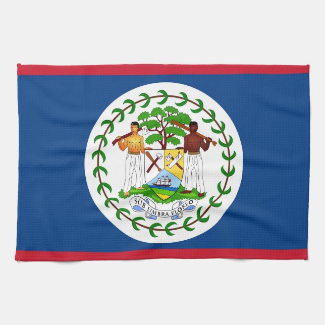 Toalla de cocina con bandera de Belice (Horizontal)